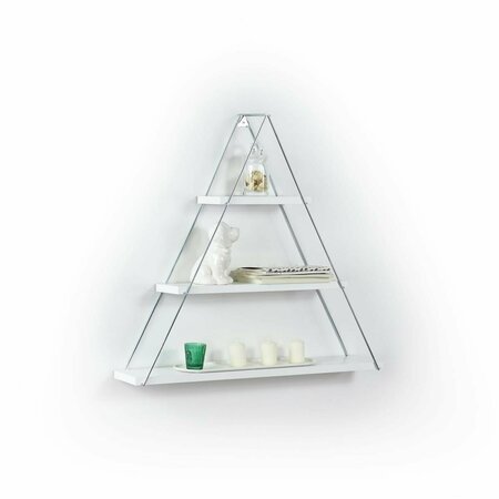 FURNIA Moset Decorative Shelf White & Chrome HD-ON35RF-MOS-SH-191003